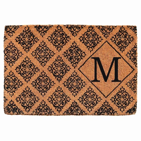 Monogram Door Mat, Black, Natural, 24 in W x 36 in L